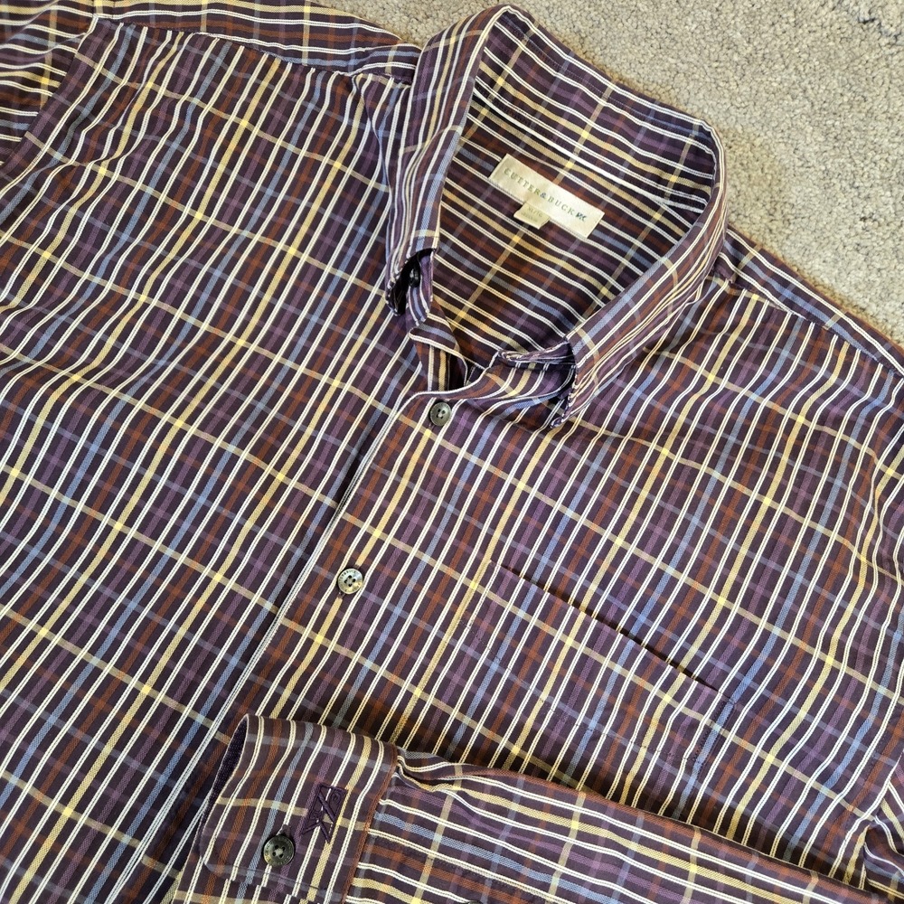 Cutter And Buck Long Sleeve Button Down Size XL Dress Shirt Multicolor Plaid